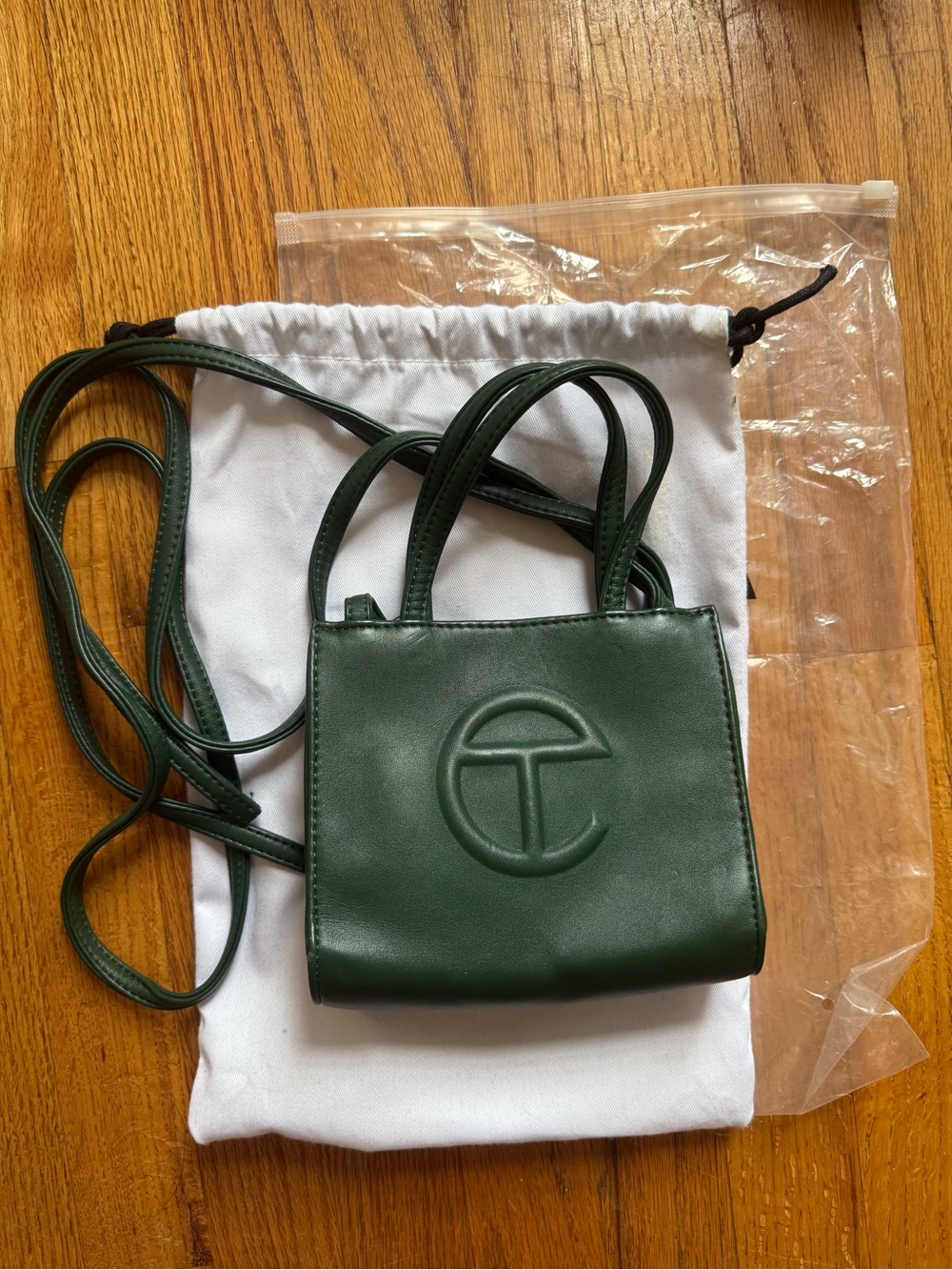 Telfar Mini Small Shopper Crossbody in Dark Olive Green